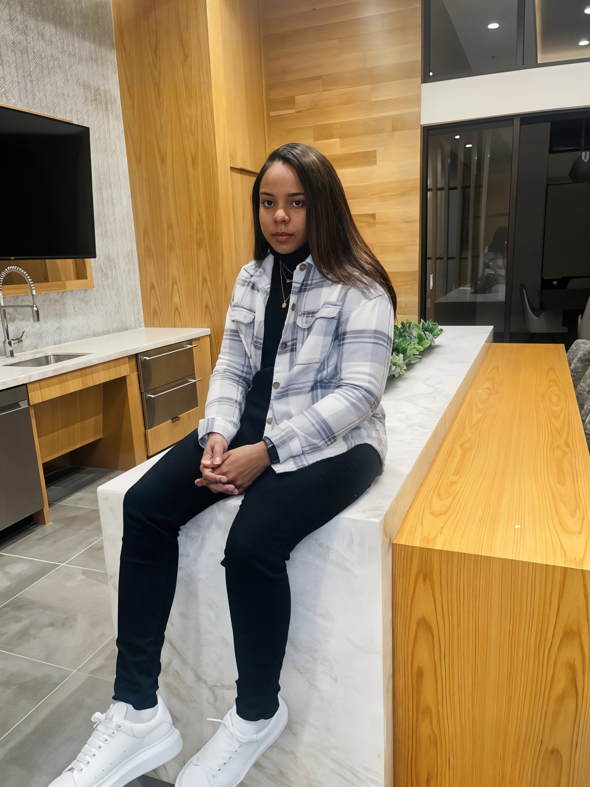 Chef London Brown seated in a modern kitchen